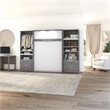 Cielo Full Murphy Bed and Organizers w/ Drawers in Gray/White - Engineered Wood