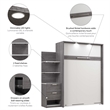 Cielo Full Murphy Bed with Nightstand in Bark Gray/White - Engineered Wood