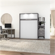 Cielo Full Murphy Bed with Nightstand in Bark Gray/White - Engineered Wood