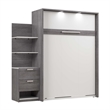 Cielo Full Murphy Bed with Nightstand in Bark Gray/White - Engineered Wood