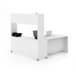 Bestar Pro-Linea L-Shaped Home Office Desk with Hutch in White