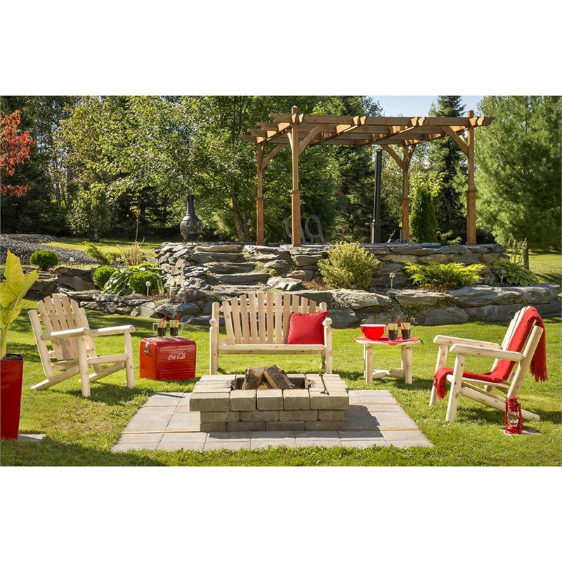 Bestar White Cedar 4 Piece Adirondack Furniture Set in Natural