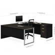 Bestar Pro Concept Plus U Desk in Deep Gray and Black