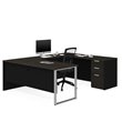 Bestar Pro Concept Plus U Desk in Deep Gray and Black