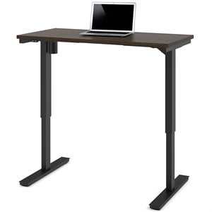 bestar power adjustable standing desk in dark chocolate