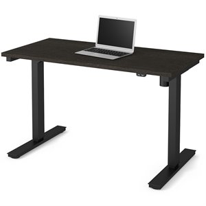 bestar power adjustable standing desk in deep gray