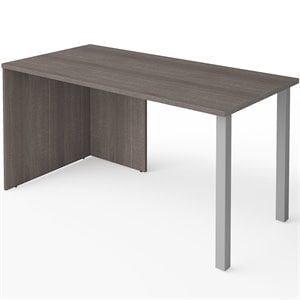 bestar i3 plus metal leg writing desk in bark gray