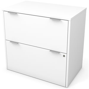 bestar i3 plus 2 drawer lateral file cabinet in white