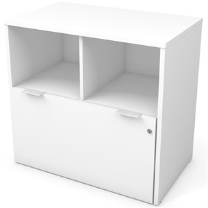 bestar i3 plus 1 drawer lateral file cabinet in white
