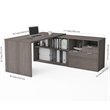 Bestar i3 Plus L Shape Computer Desk in Bark Gray