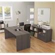 Bestar i3 Plus U Shape Computer Desk in Bark Gray