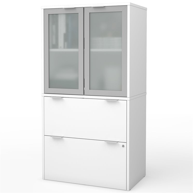 Bestar i3 Plus 2 Drawer Door File Cabinet in White