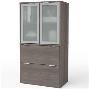 bestar i3 plus 2 drawer door file cabinet in bark gray