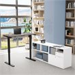Bestar i3 Plus 2 Piece Standing Office Set in Bark Gray and White