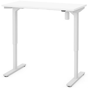 bestar electric adjustable standing desk in white