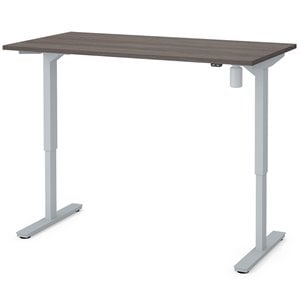 Bestar Electric Adjustable Standing Desk in Bark Gray