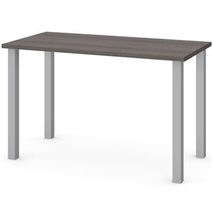 bestar writing desk with square metal legs in bark gray