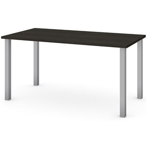Bestar Writing Desk with Square Metal Legs in Deep Gray