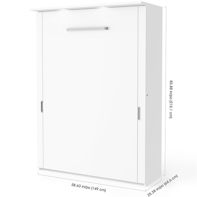 Bestar Lumina 61W Full Murphy Bed in White - Engineered Wood