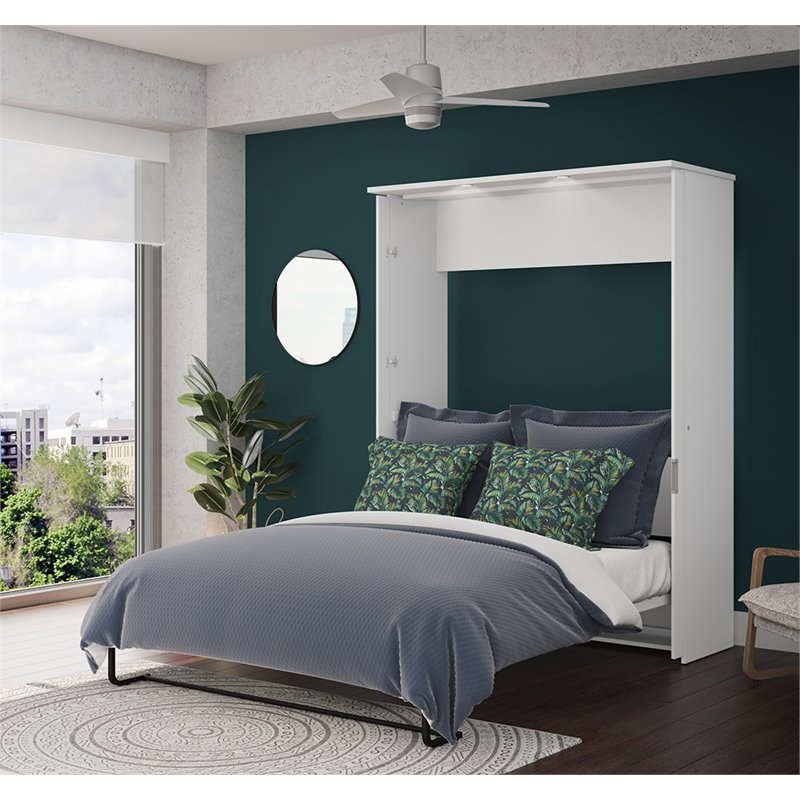 Bestar Lumina Queen Wall Bed in White Cymax Business