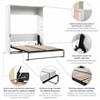 Bestar Lumina 68W Queen Murphy Bed in White - Engineered Wood