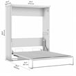 Bestar Lumina 61W Full Murphy Bed with Desk in White Chocolate