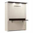 Bestar Lumina 61W Full Murphy Bed with Desk in White Chocolate