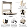 Bestar Lumina 68W Queen Desk Wall Bed in White Chocolate