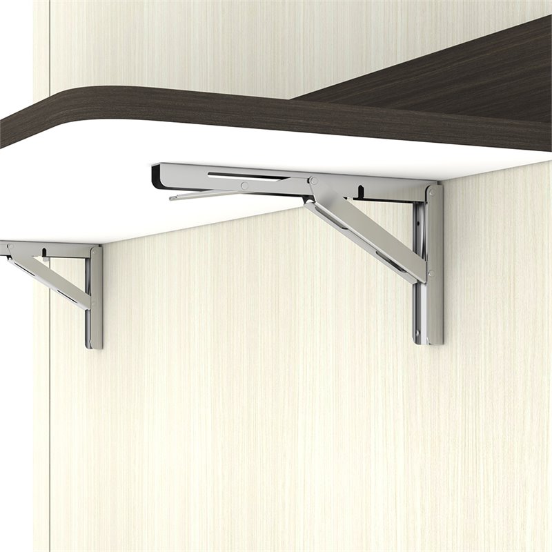 Bestar Lumina Queen Desk Wall Bed In White Chocolate 85184 31 - Lumina Queen Wall Bed With Desk