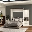Bestar Lumina 2 Piece Queen Storage Wall Bed  Set in White Chocolate