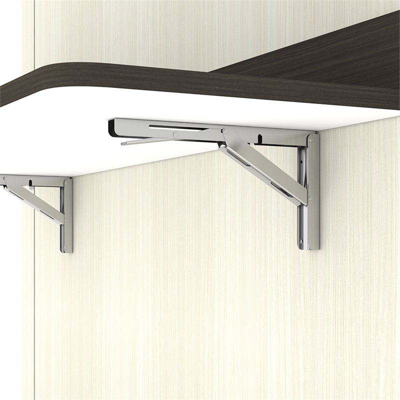 Bestar Lumina 2 Piece Queen Storage Wall Bed  Set in White Chocolate