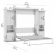 Bestar Lumina 3 Piece  Queen Storage Wall Bed Set in White Chocolate