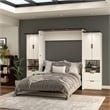 Bestar Lumina 3 Piece  Queen Storage Wall Bed Set in White Chocolate