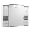 Bestar Lumina 3 Piece Queen Storage Wall Bed Set in White