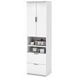 Bestar Lumina 3 Piece Queen Storage Wall Bed Set in White