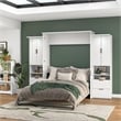Bestar Lumina 3 Piece Queen Storage Wall Bed Set in White