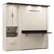 Bestar Lumina 2 Piece Full Storage Wall Bed Set in White Chocolate