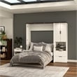 Bestar Lumina 2 Piece Full Storage Wall Bed Set in White Chocolate