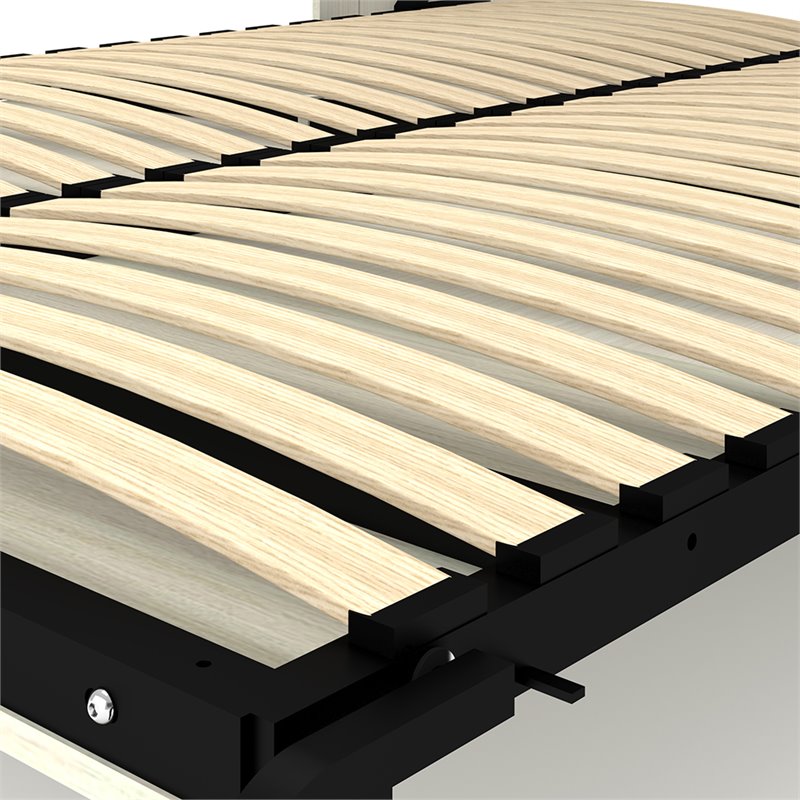 Bestar Lumina 2 Piece Full Storage Wall Bed Set in White Chocolate