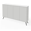 Bestar Krom Modern Wood Storage Console Table in White Finish