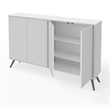 Bestar Krom Modern Wood Storage Console Table in White Finish