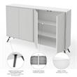 Bestar Krom Modern Wood Storage Console Table in White Finish