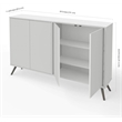 Bestar Krom Modern Wood Storage Console Table in White Finish