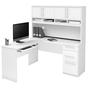 bestar innova plus l shaped computer desk with hutch