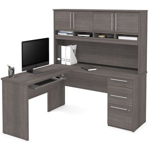 Bestar Innova Plus L Shaped Computer Desk with Hutch