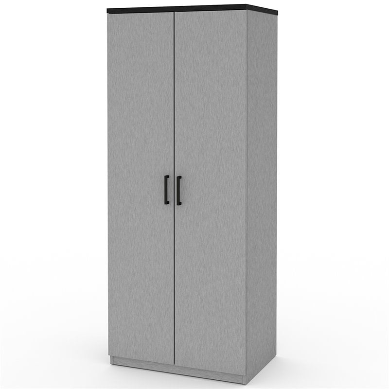 Bestar Lincoln 72 Garage Cabinet In Silver Gray And Black 18730 42