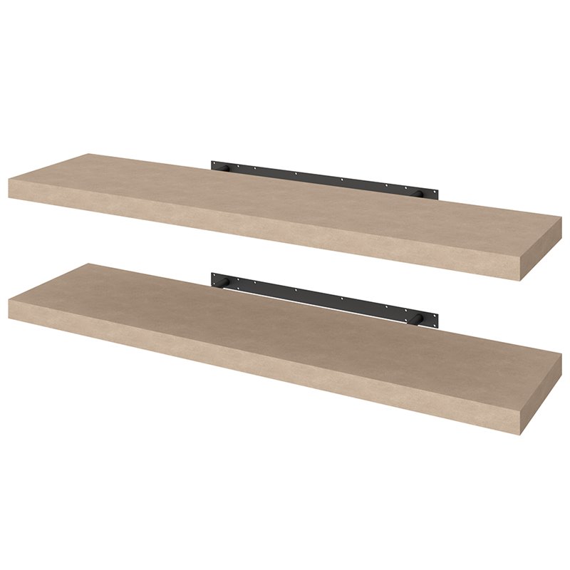 Bestar 48" Lightweight Unfinished Floating Wall Shelf (Set of 2