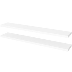 bestar lightweight floating wall shelf in white (set of 2)