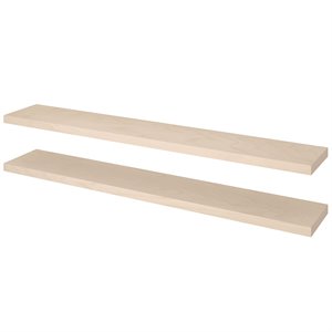 bestar lightweight floating wall shelf in natural (set of 2)