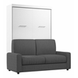 Bestar Nebula 2-Piece Modern Wood Full Wall Bed Set in White and Gray